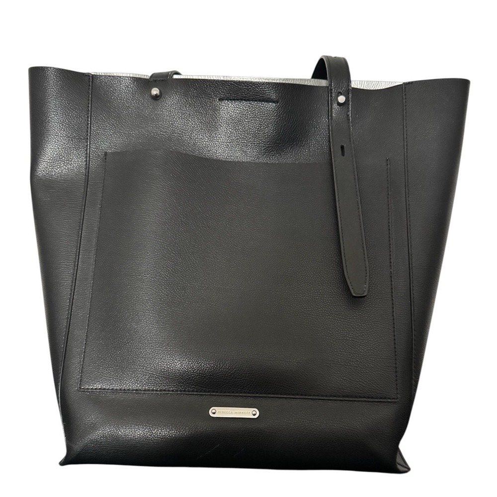 Rebecca Minkoff Black Leather Tote with Magnetic Closure